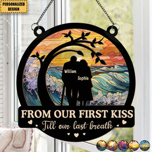 From Our First Kiss Anniversary Gift - Personalized Window Hanging Suncatcher Ornament