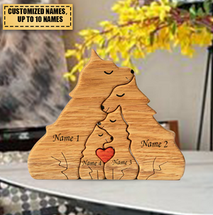 Wooden wolves family puzzle - Gift For Family