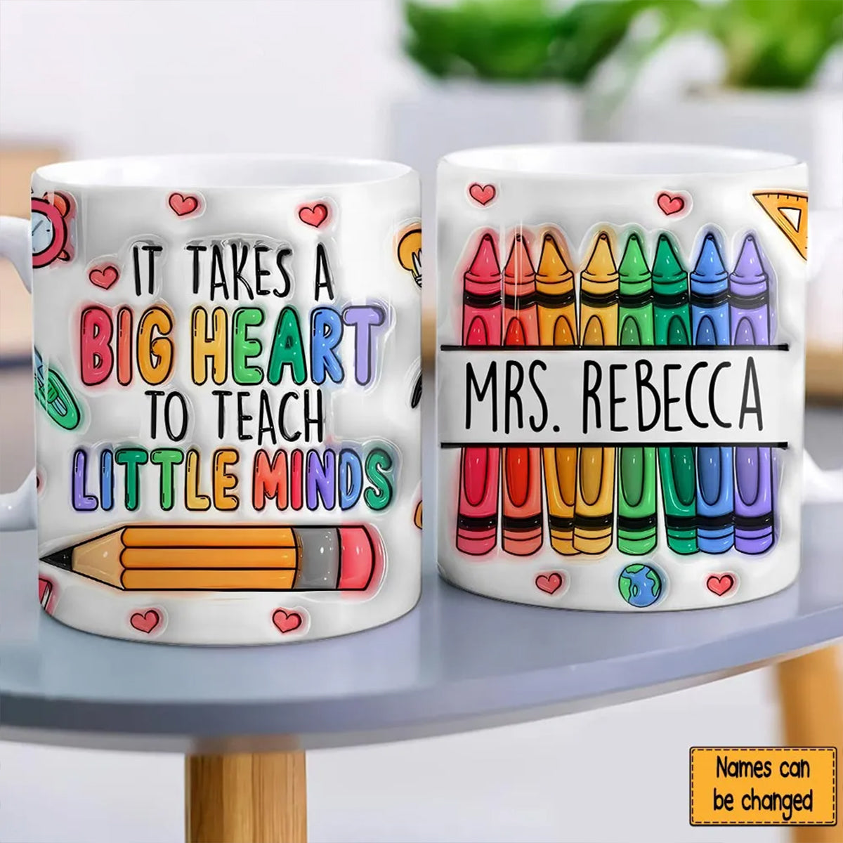 Teacher Teach Love Inspire-Personalized Mug-Gift For Teacher