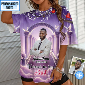 Memorial Upload Photo Family Loss Personalized 3D T-shirt