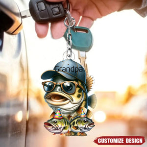 Gift for Grandpa Belongs to Fishing Keychain