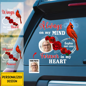 Always On My Mind-Personalized Memory Of Car Decal-Gift For Family And Friends