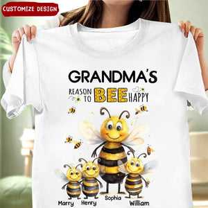 Personalized T-shirts With Grandmas And Moms Reasons To Be Happy And Kids Names