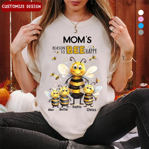 Personalized T-shirts With Grandmas And Moms Reasons To Be Happy And Kids Names