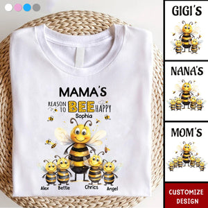 Personalized T-shirts With Grandmas And Moms Reasons To Be Happy And Kids Names