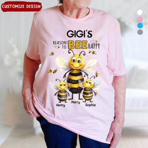 Personalized T-shirts With Grandmas And Moms Reasons To Be Happy And Kids Names