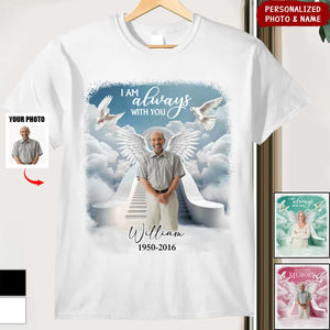 Memorial Angel Wings, In Loving Memory-Personalized T-Shirt-Gift For Family And Friends