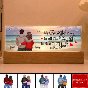 My Favorite Place Couple Beach Landscape-Personalized LED Night Light-Gift For Her Or Him