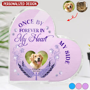 Custom Personalized Memorial Pet Heart Shaped Acrylic Plaque - Upload Photo - Gift Idea For Pet Lover