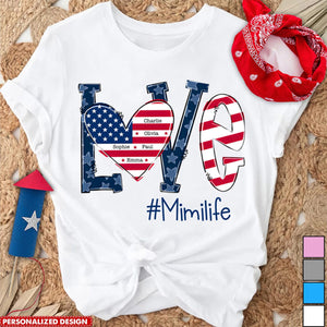 Grandmalife With Love Kid Name Personalized T-shirt