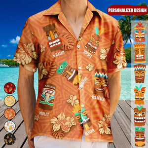 Tiki Tribal Totem Summer Beach Vibe-Personalized Hawaiian Shirt