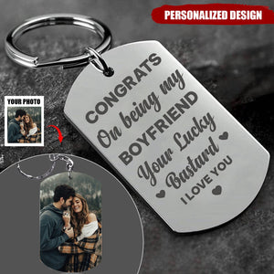 Couple - Congrats On Being My Husband You Lucky - Personalized Custom Necklace