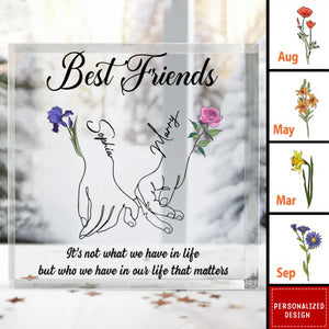 Best Friends Birth Month Flower - Personalized Acrylic Plaque-Gift For Friends