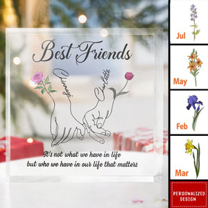 Best Friends Birth Month Flower - Personalized Acrylic Plaque-Gift For Friends