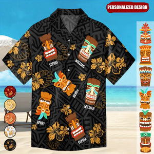 Tiki Tribal Totem Summer Beach Vibe-Personalized Hawaiian Shirt