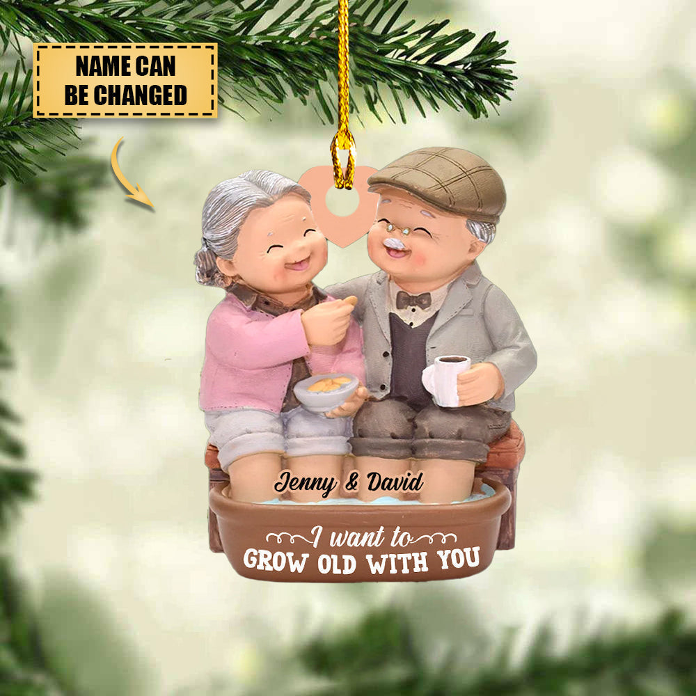 I Want To Grow Old With You Funny Personalized Old Couple Ornament