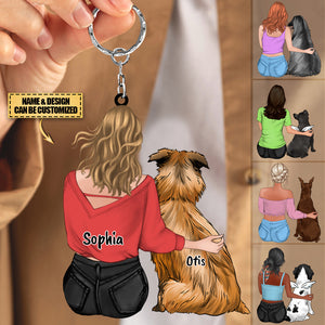 Personalized Memorial Gift Idea For Dog Lover，Pet Mom Acrylic Keychain