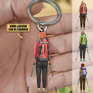 Personalized Hiking Mom Acrylic Keychain , Gift For Hiking Lover