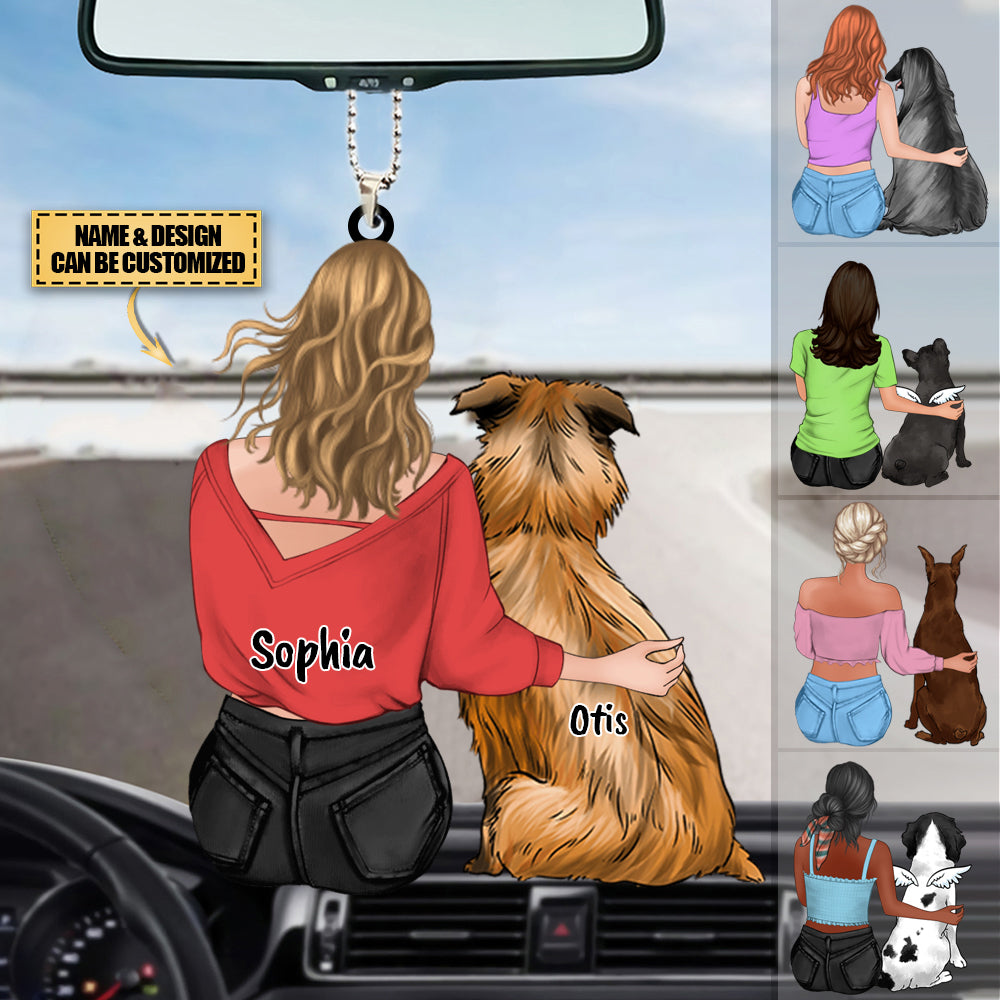 Personalized Memorial Pet Mom , Dog Lover Acrylic Car Hanging Ornament