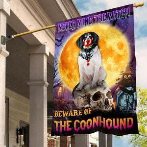 Coonhound Halloween House Flag