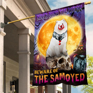 Samoyed Halloween House Flag