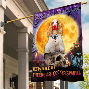 English Cocker Spaniel Halloween House Flag