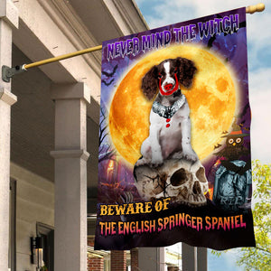 English Springer Spaniel Halloween House Flag