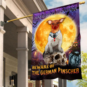 German Pinscher Halloween House Flag