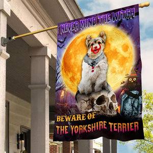 Yorkshire Terrier Halloween House Flag