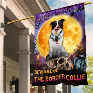 Border Collie Halloween House Flag