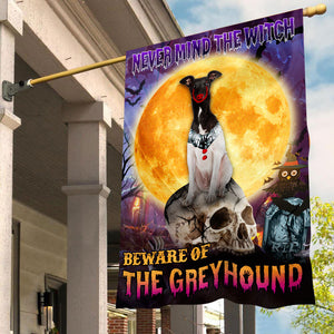 Greyhound Halloween House Flag