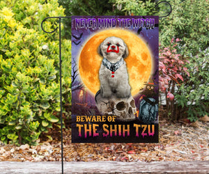 Shih Tzu Halloween House Flag