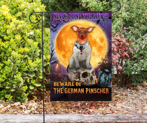 German Pinscher Halloween House Flag