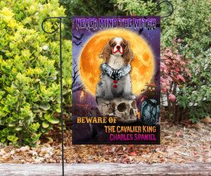 Cavalier King Charles Spaniel Halloween House Flag