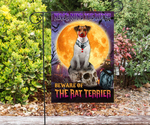 Rat Terrier Halloween House Flag