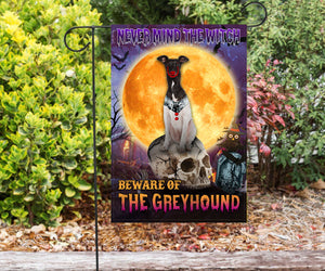 Greyhound Halloween House Flag