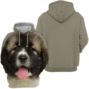 Unisex 3D Graphic Hoodies Animals Dogs Caucasian Shepherd Dog Puppy