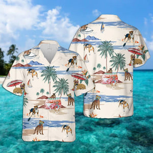 Staffordshire Bull Terrier Summer Beach Hawaiian Shirt